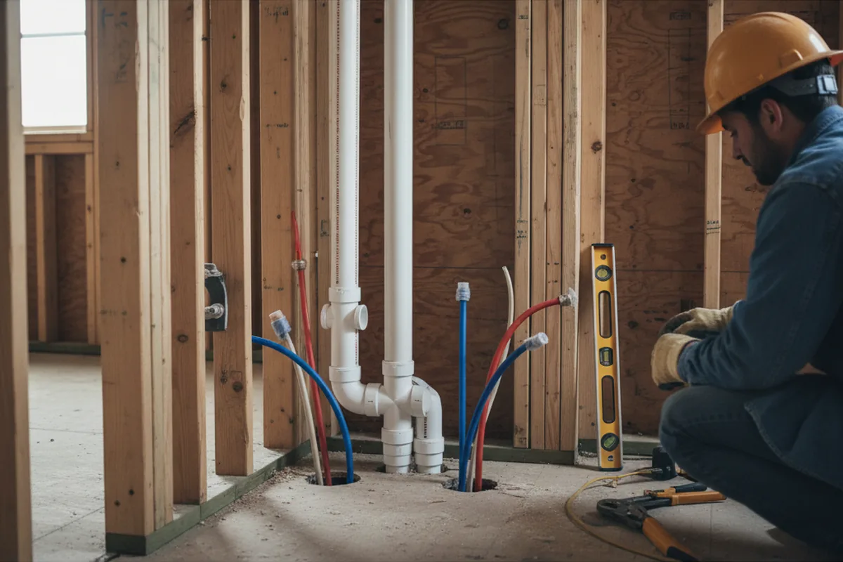 Drain and supply rough-in during Toilet Repair and Installation in Cottontown